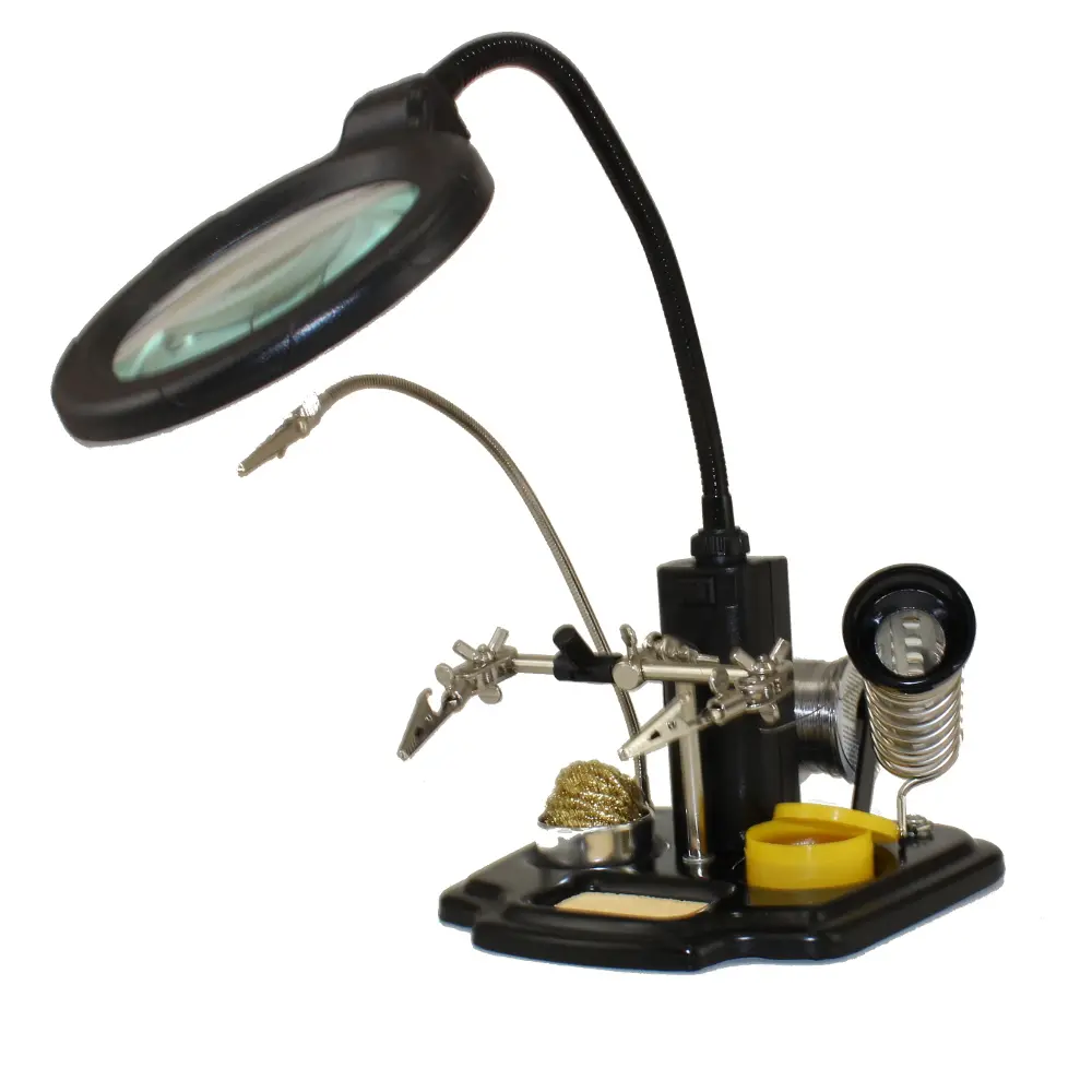 MAGNIFIER/HELPING HAND/SOLDER IRON HOLDER COMBO