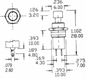 SPST (OFF)/ON PUSH BUTTON SW