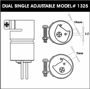 DUAL SINGLE ADJ 5MM 10MM NOZ