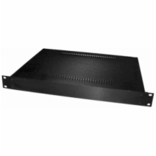 1U Black Rack Mt Chassis with Aluminum Front Panel