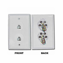 6 Position/4 Conductor Dual Telephone Jack Wall Plate