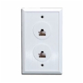 8 Position/8 Conductor Dual Telephone Jack Wall Plate