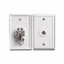 8 Position/8 Conductor Single Telephone Jack Wall Plate