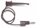 Black 36in Minigrabber test clip to stacking banana plug