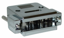 Chromated Plastic Hood w/ Thumbscrews for 25 Pin D-Sub