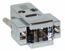 Chromated Plastic Hood w/ Thumbscrews for 9 Pin D-Sub