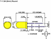 Yellow-Diffused 5mm Standard LED