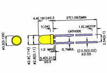 Yellow-Diffused 3mm Standard LED