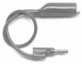 Pomona 36in Black Alligator clip to banana plug