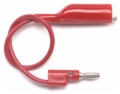 Pomona 36in Red Alligator clip to banana plug