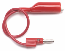 Pomona 36in Red Alligator clip to banana plug