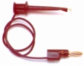 Red 36in Minigrabber test clip to stacking banana plug