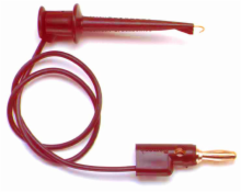 Red 36in Minigrabber test clip to stacking banana plug