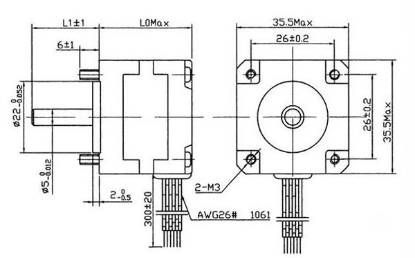 NEMA 14 Stepping Motor | 1.0 kg-cm | 4 Wire | 35BYG305