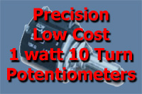 Precision Low Cost 10 Turn 1 watt Panel Mount WW Potentiometers
