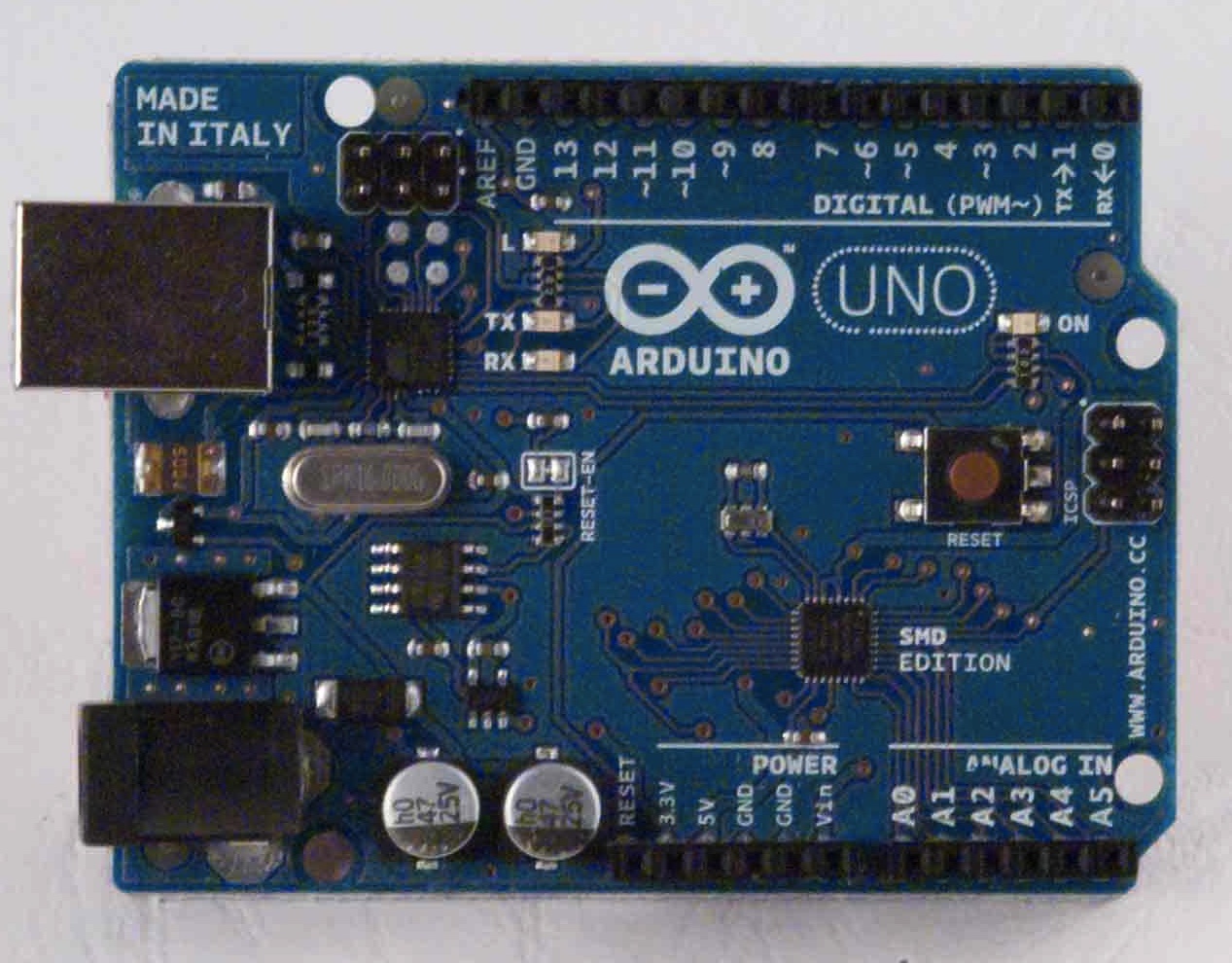 Arduino UNO SMD Front - Source: Arduino.cc