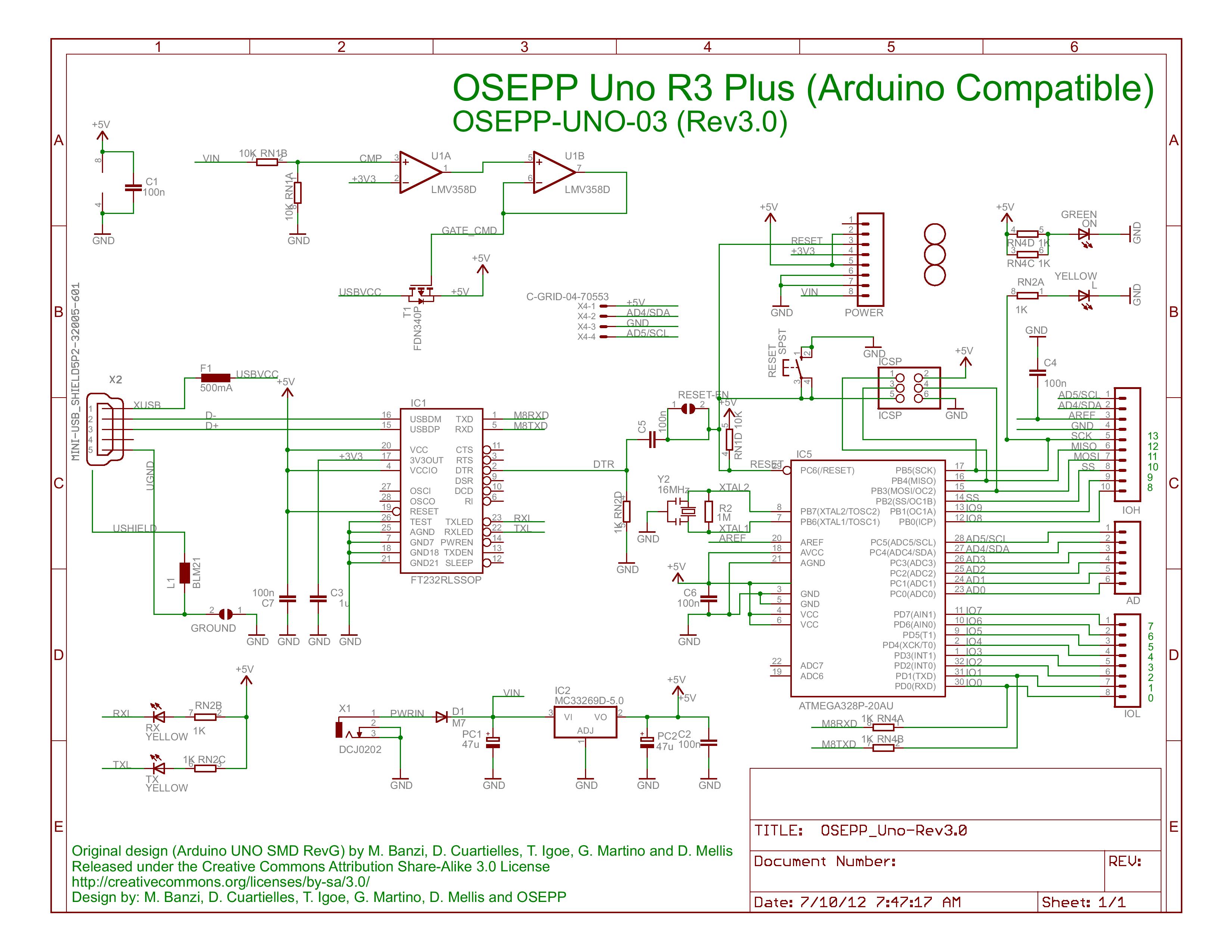 OSEPP Uno R3 Plus Schematic - Source: OSEPP