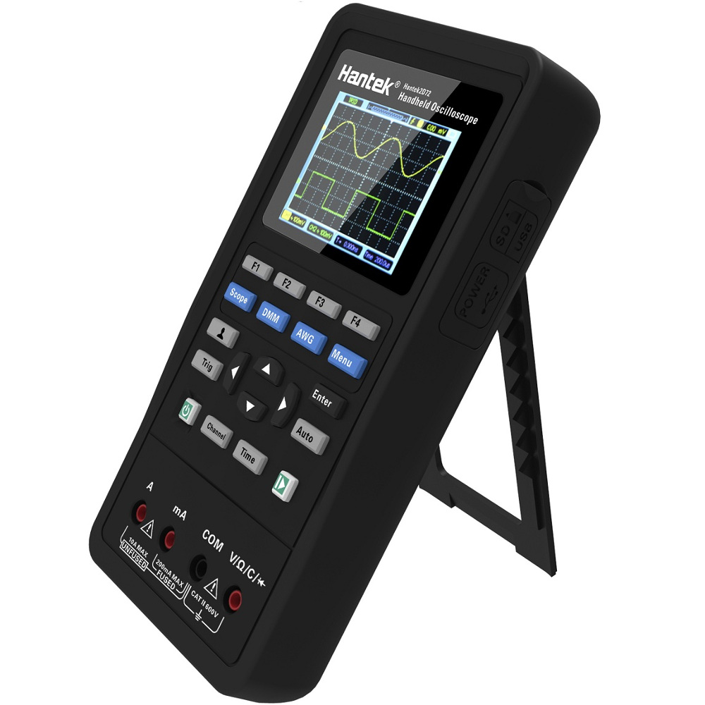 Hantek2D72 70t MHz Oscilloscope, Waveform Generator & Digital Multimeter Best Portable and Handheld Oscilloscopes 