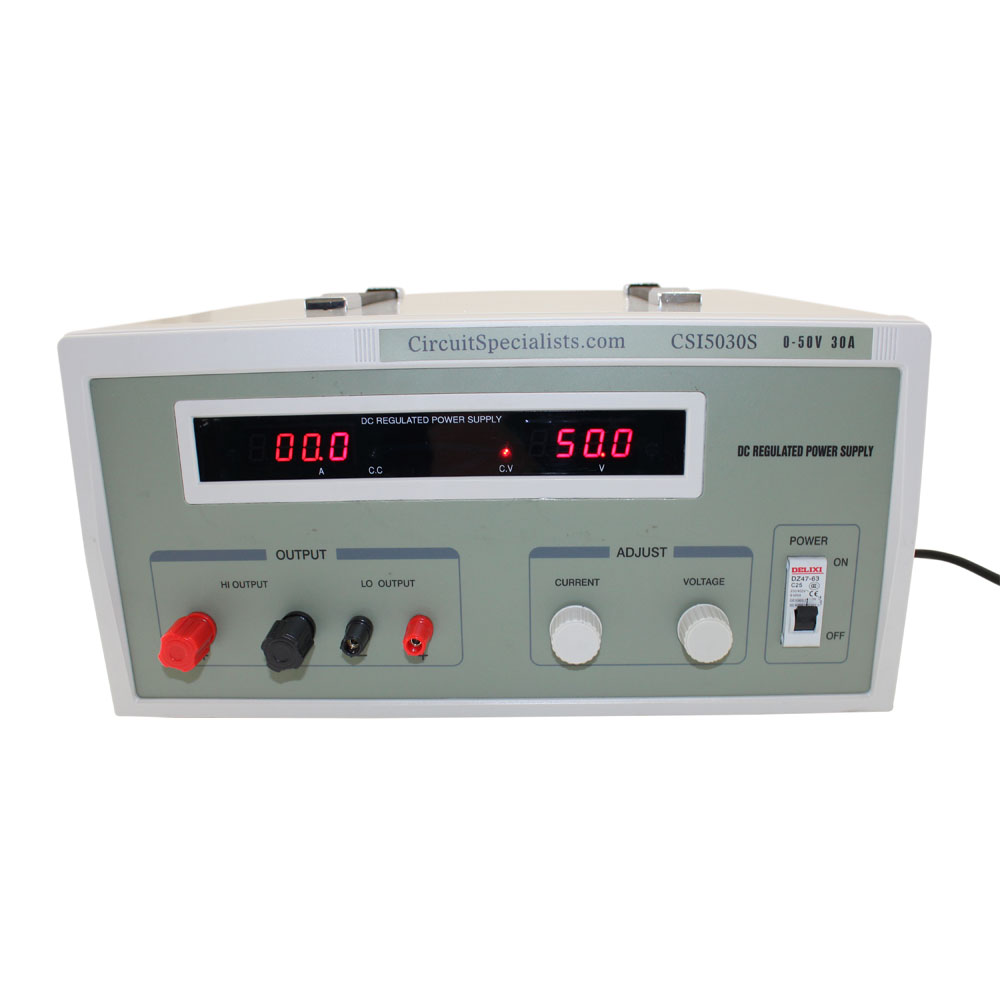 Bench Power Supply, Heavy Duty Regulated Linear 0-50V/0-30A DC
