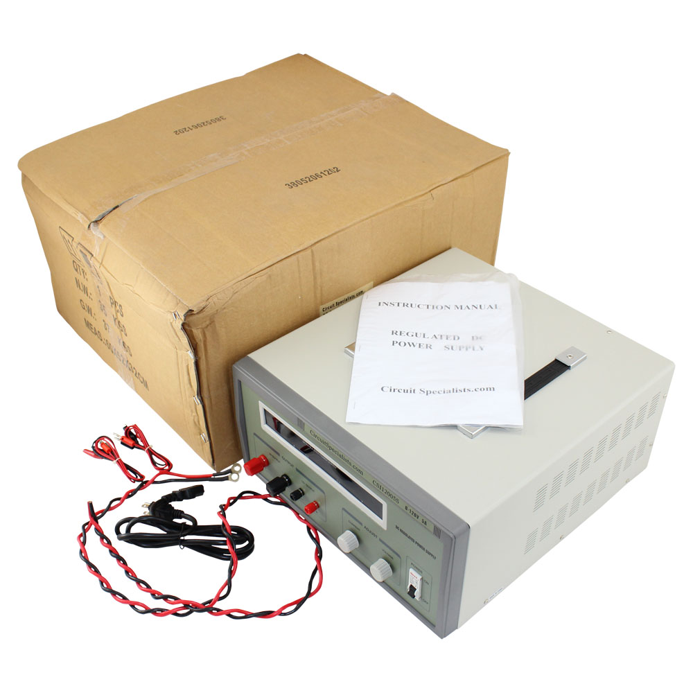 Heavy Duty Regulated Linear 0 120V 0 5A DC Bench Power Supply
