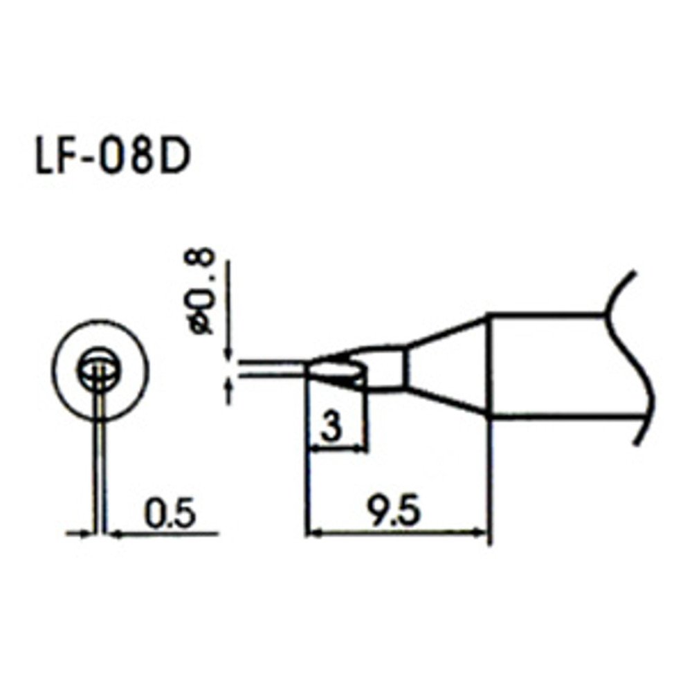 0.8mm Bevel Type Lead-Free Solder Tip/Element
