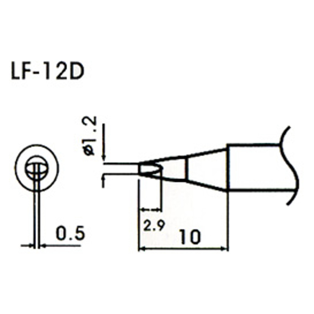 1.2mm LeadFree Solder Tip/Element LF12D Soldering Iron Tips