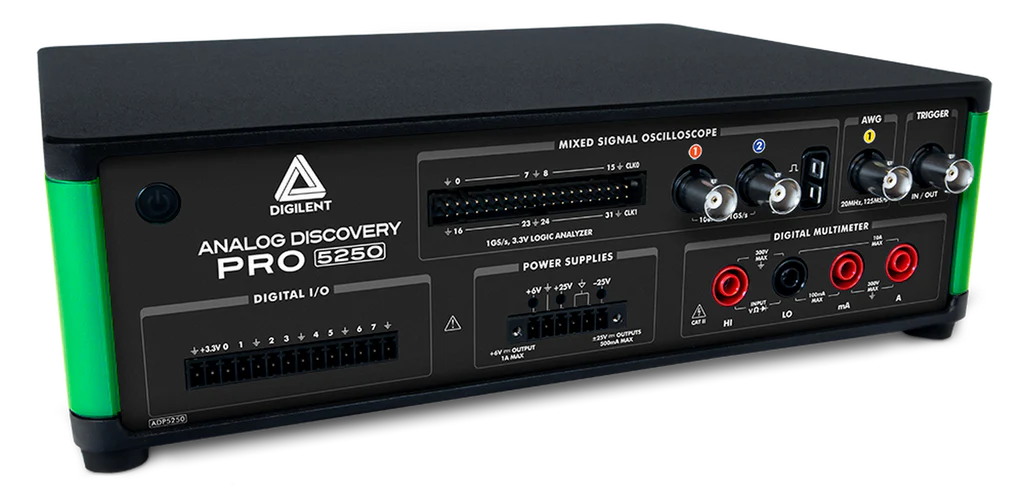 Analog Discovery Pro ADP5250: All-In-One 1GS/s 100MHz Mixed Signal Oscilloscope, Function Generator, Power Supply, and DMM