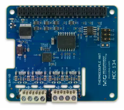 MCC 134: Thermocouple Measurement DAQ HAT for Raspberry Pi