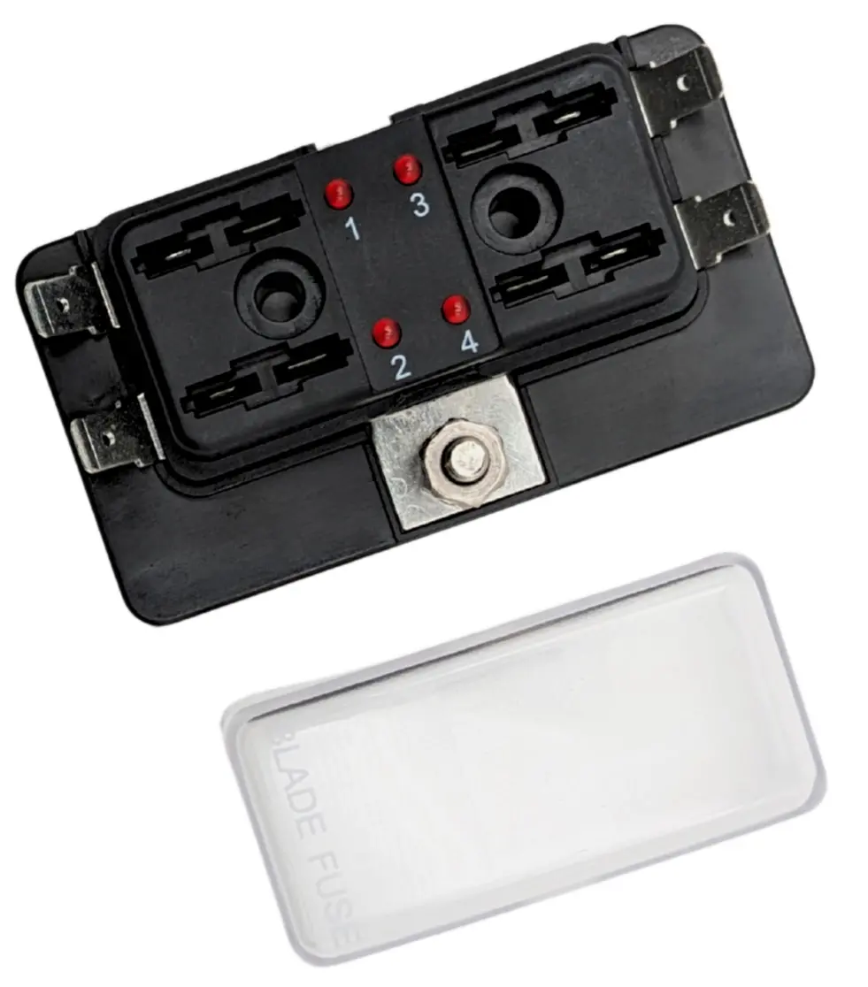 ATO/ATC® FUSE BLOCK W/LED, 4 POLE