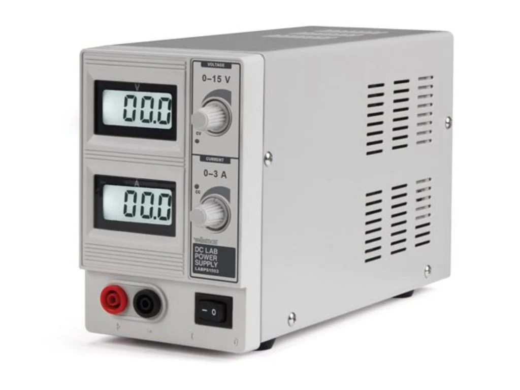 VELLEMAN DC LAB POWER SUPPLY 0-15 VDC / 0-3 A MAX WITH DUAL LCD DISPLAY