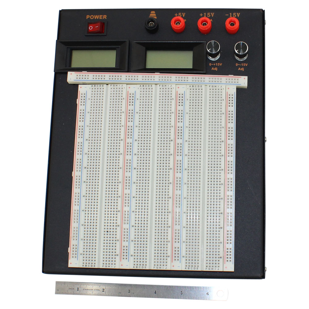 Powered 15V Solderless Breadboard Kit, With LED Displays