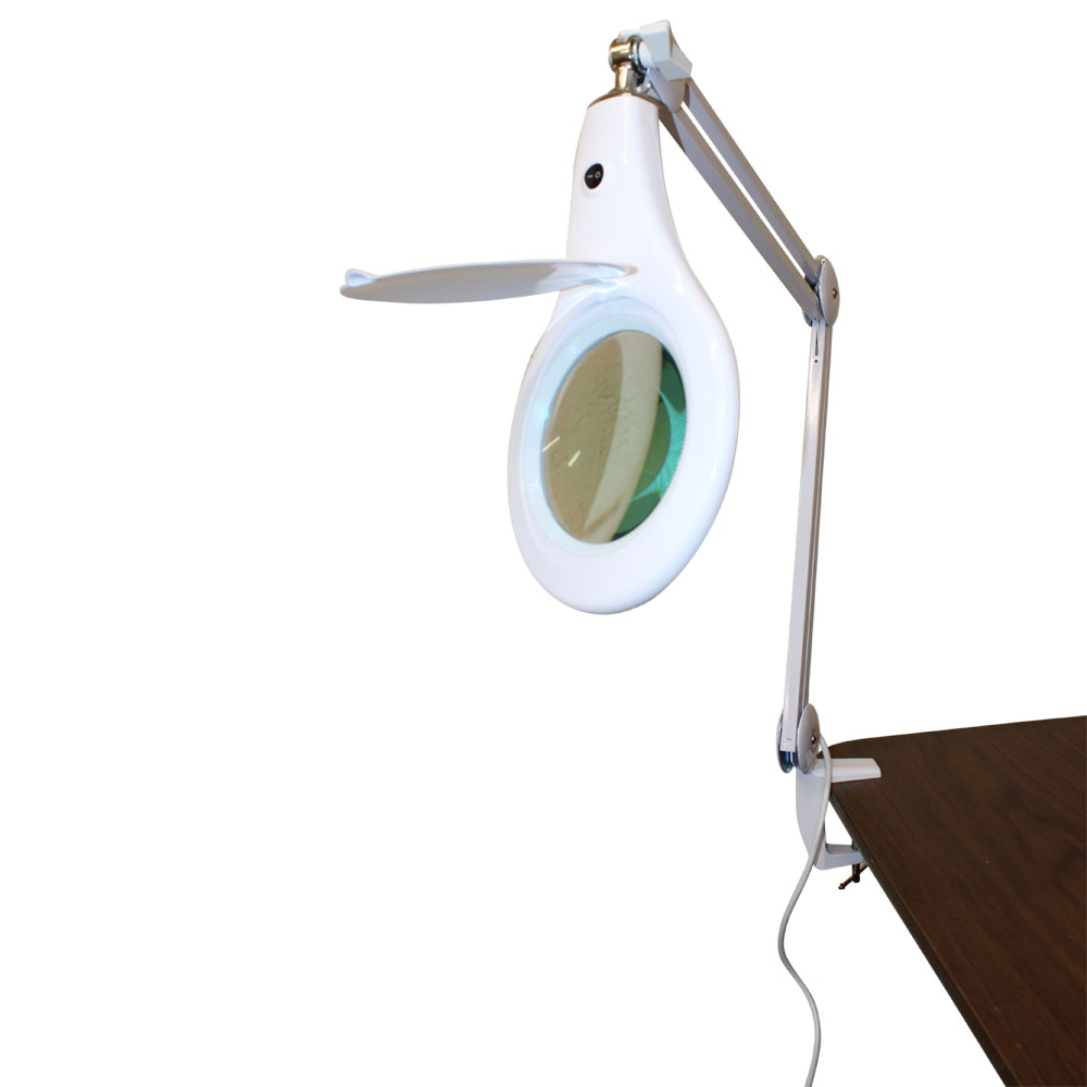 90 LED `Clamp Mount' Table Lamp with Glass Magnifier Lens