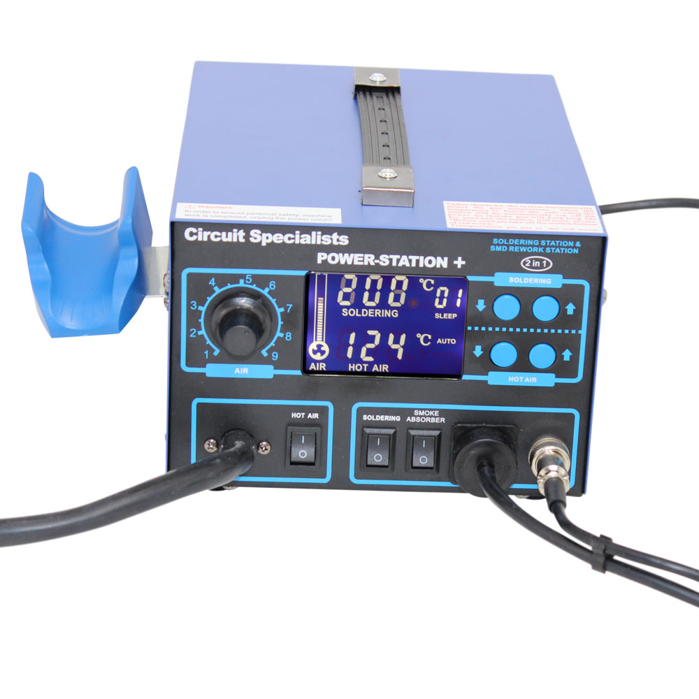 Deluxe Hot-Air Station - Soldering Iron, Liquid Crystal Display, Smoke Absorber & Component Pick-Up Wand