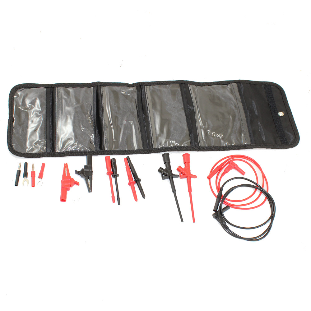 14 Piece Test Lead Kit with Roll Up Bag