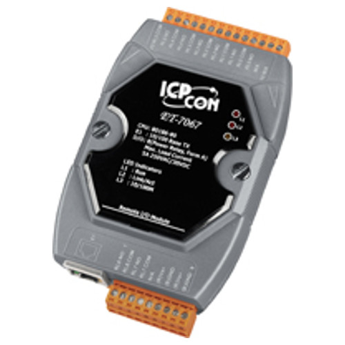 8-CHANNEL POWER RELAY OUTPUT DATA ACQUISITION MODULE, COMMUNICABLE OVER ETHERNET AND MODBUS TCP PROTOCOL.