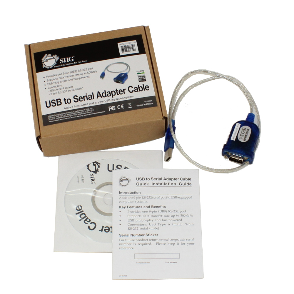 Siig USB to 1-port Serial 9 adapter