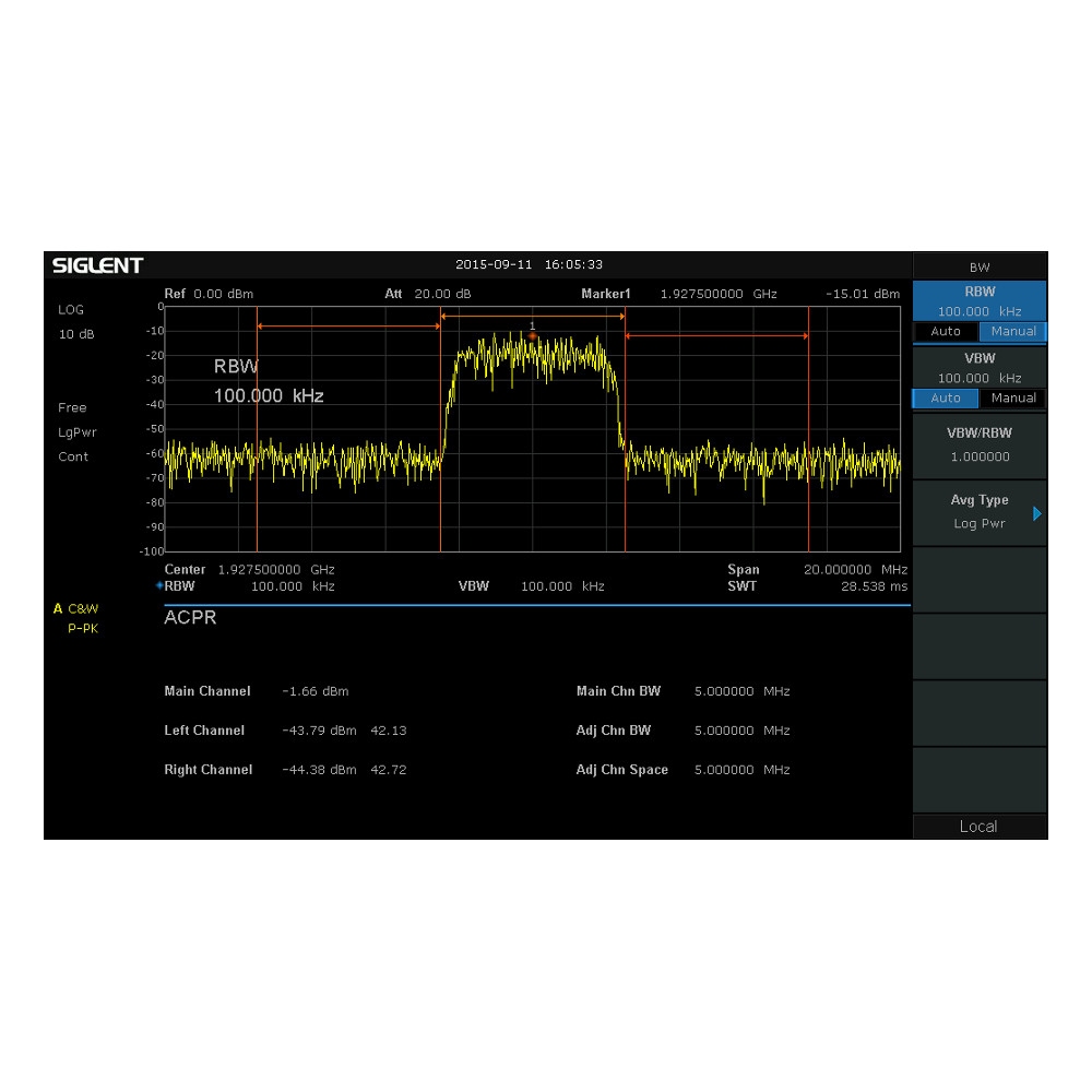 ADVANCED MEASUREMENT KIT FOR SIGLENT SPECTRUM ANALYZERS,INCLUDING ACPR, CHPOWER, OBW