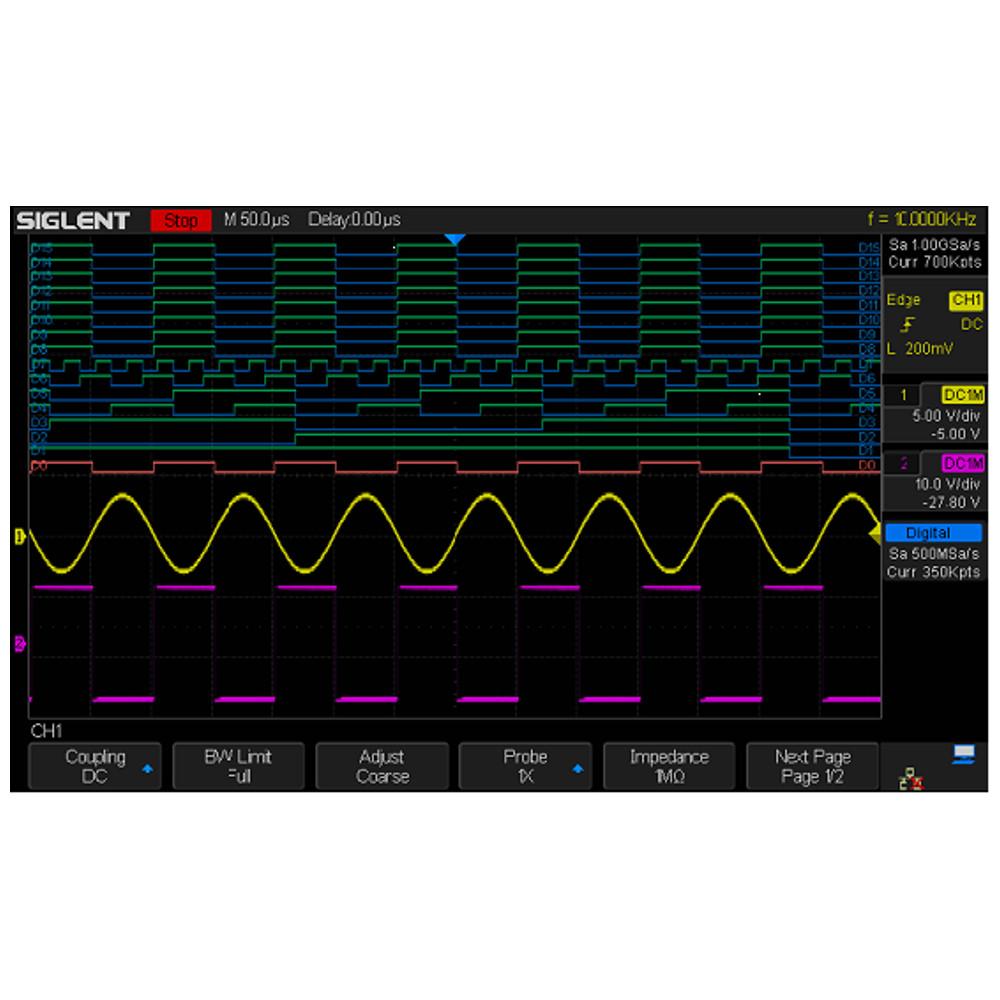 MSO FUNCTION SOFTWARE FOR SDS1000X OSCILLOSCOPE, 16-CHANNEL