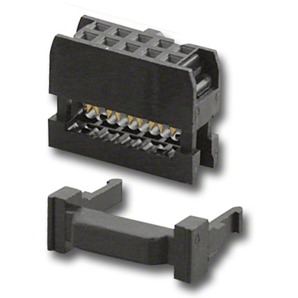 10 Contacts, Dual Row 0.1 x 0.1 Female IDC Socket Connector