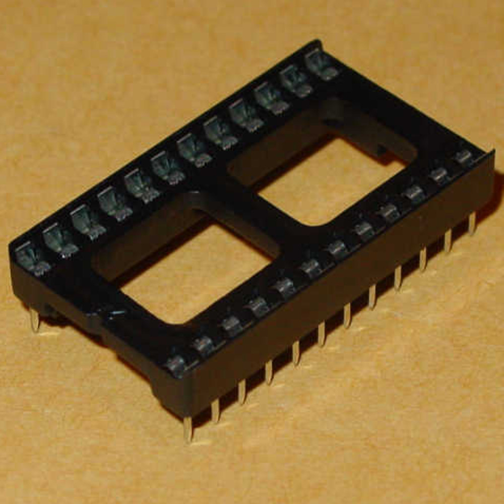 24 Pin Solder Tail Low Profile Dual Wipe IC Socket