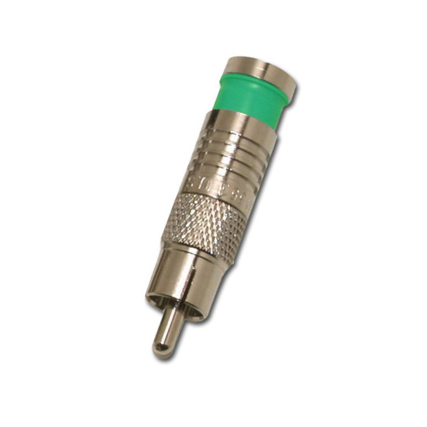 RCA CONNECTOR - RG6/U - GREEN - 100 PK