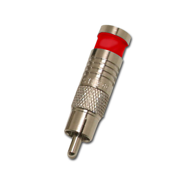RCA CONNECTOR FOR RG6/U - RED - 100 PK