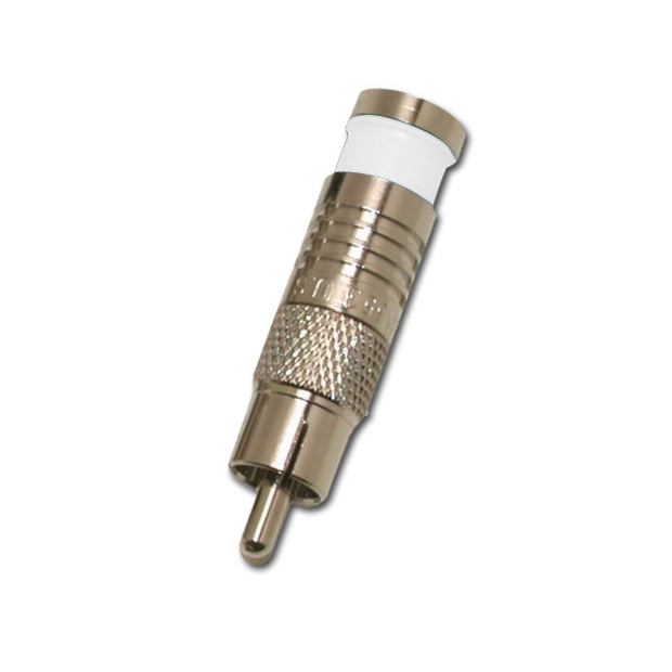RCA CONNECTOR FOR RG6U - WHITE - 100 PK