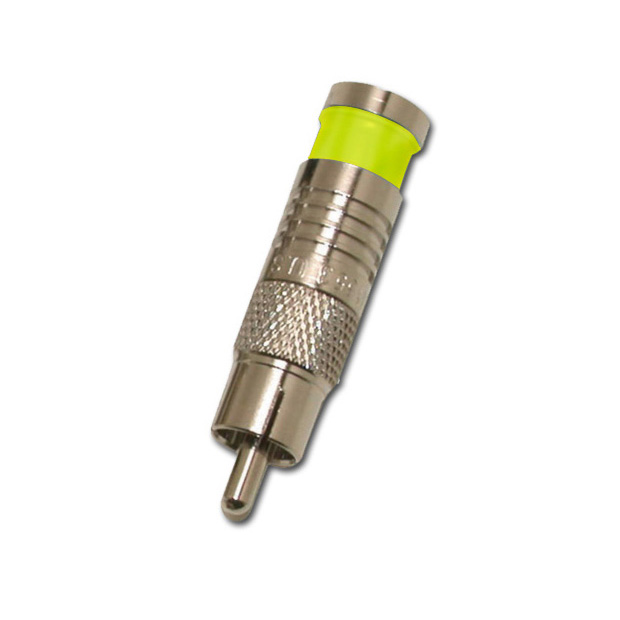 RCA CONNECTOR FOR RG6/U - YELLOW - 100 PK