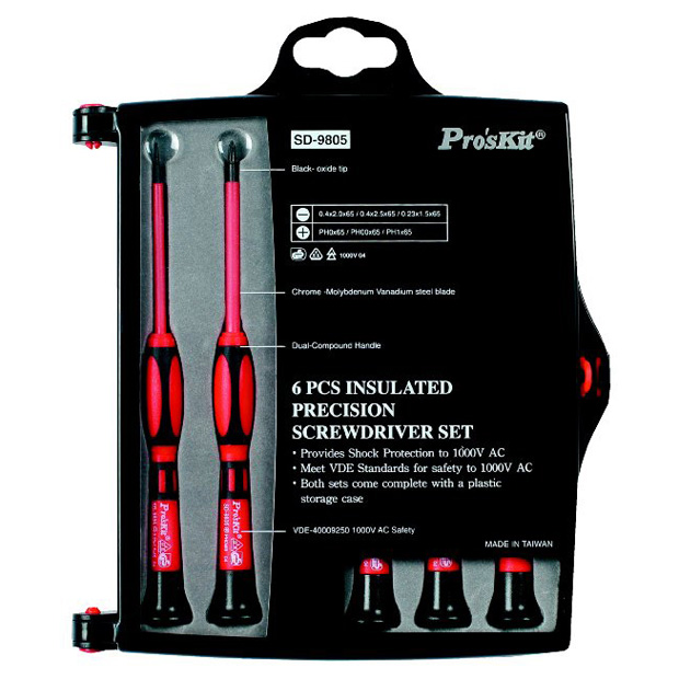 6 Pc Insulated Precision Screwdriver Set..3 Phillips and 3 Flat