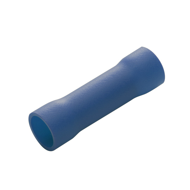 Butt Splice Connector, 16-14AWG, Blue, Insulated PVC, Copper Tubular, 10PK