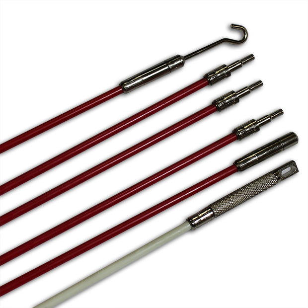 30' CABLE FISH KIT QTY. 4, 5' RED 3/16 RODS QTY. 1, 5' GLOW 3/16 ROD QTY. 1, MINI HOOK QTY. 1, MINI EYE