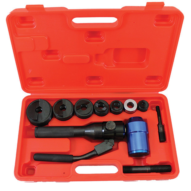 Tuff Punch Swivel - Hydraulic Knockout Punch with Swivel Head and Type C punch/die sets marked for US market, Inch Sizes