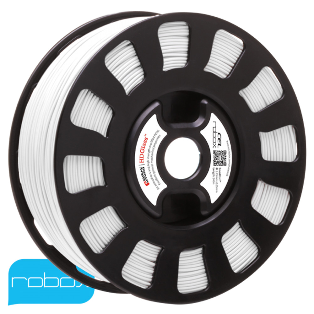 PETG HDGLASS WHITE ON A ROBOX REEL