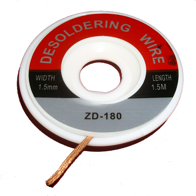 DESOLDER BRAID, 1.5M L X 1.5MM WIDTH
